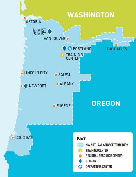 NW Natural Service Territory Map
